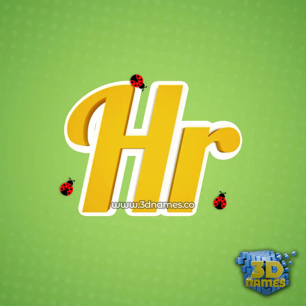 hr in Ladybugs style - 3D name wallpaper