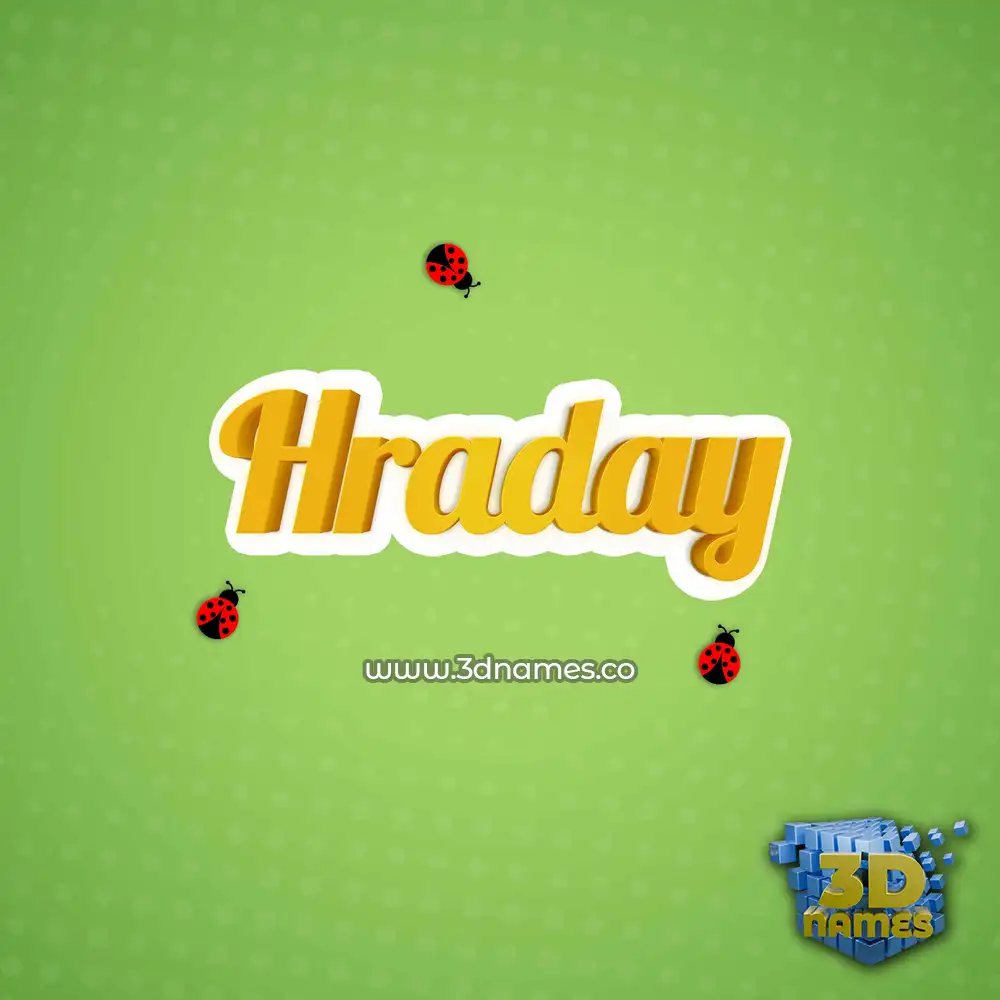 hraday in Ladybugs style - 3D name wallpaper