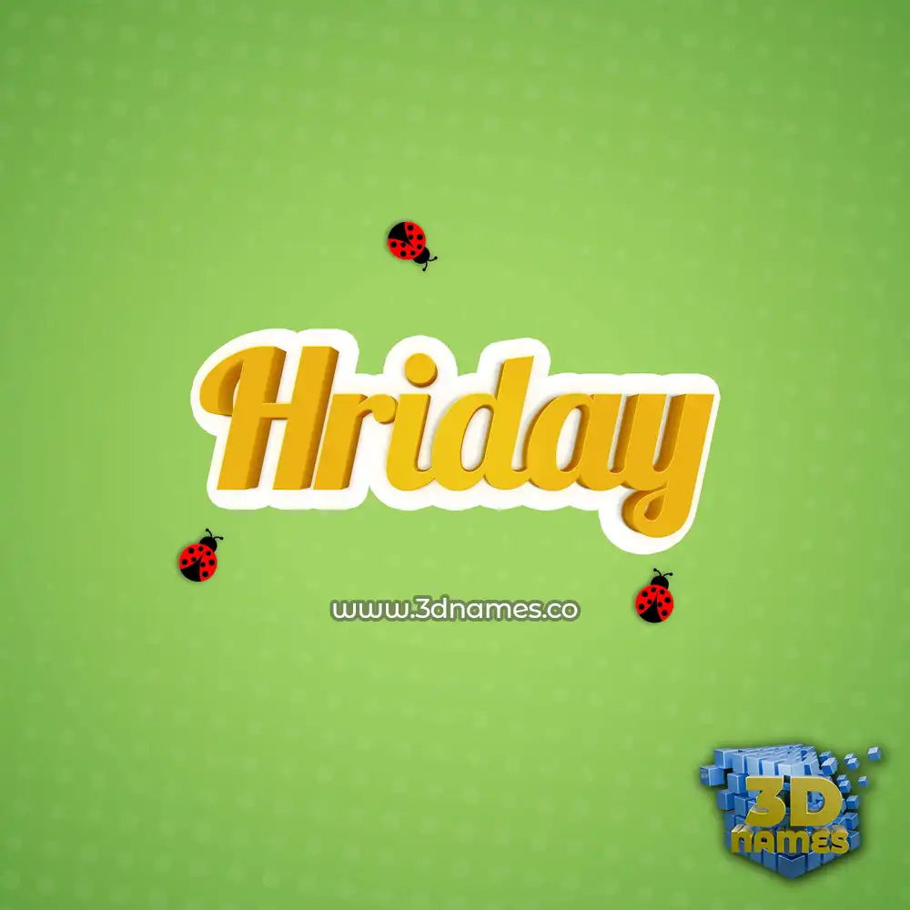 hriday in Ladybugs style - 3D name wallpaper
