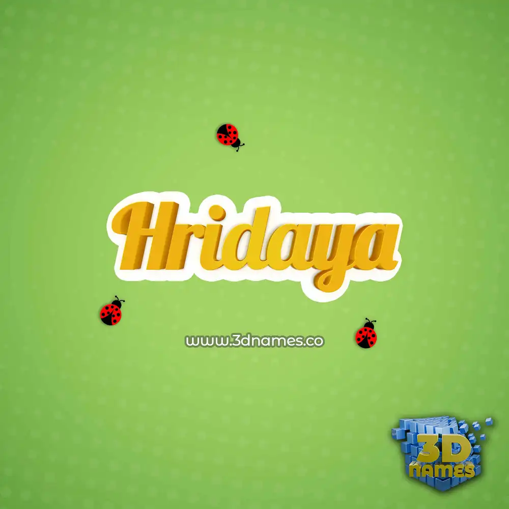 hridaya in Ladybugs style - 3D name wallpaper