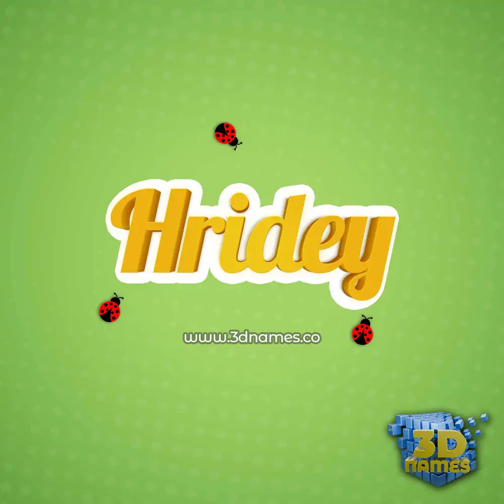 hridey in Ladybugs style - 3D name wallpaper