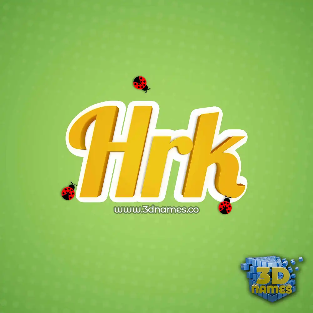 hrk in Ladybugs style - 3D name wallpaper
