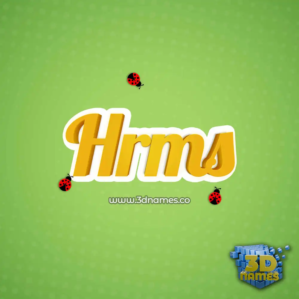 hrms in Ladybugs style - 3D name wallpaper