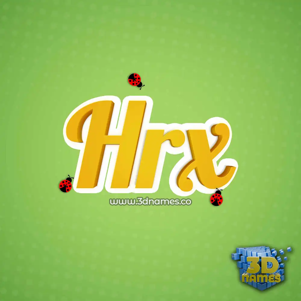 hrx in Ladybugs style - 3D name wallpaper