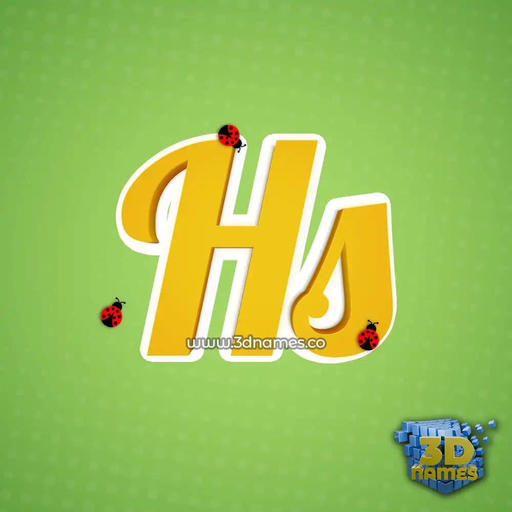 hs in Ladybugs style - 3D name wallpaper