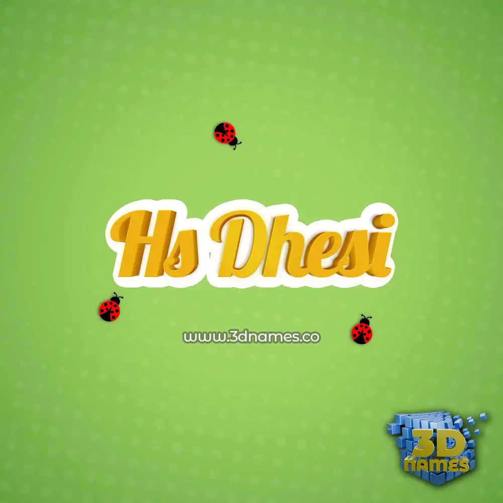 hs dhesi in Ladybugs style - 3D name wallpaper