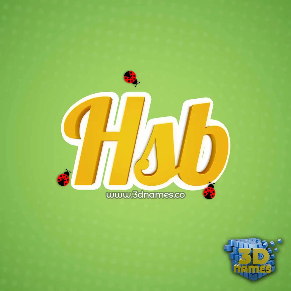 hsb in Ladybugs style - 3D name wallpaper