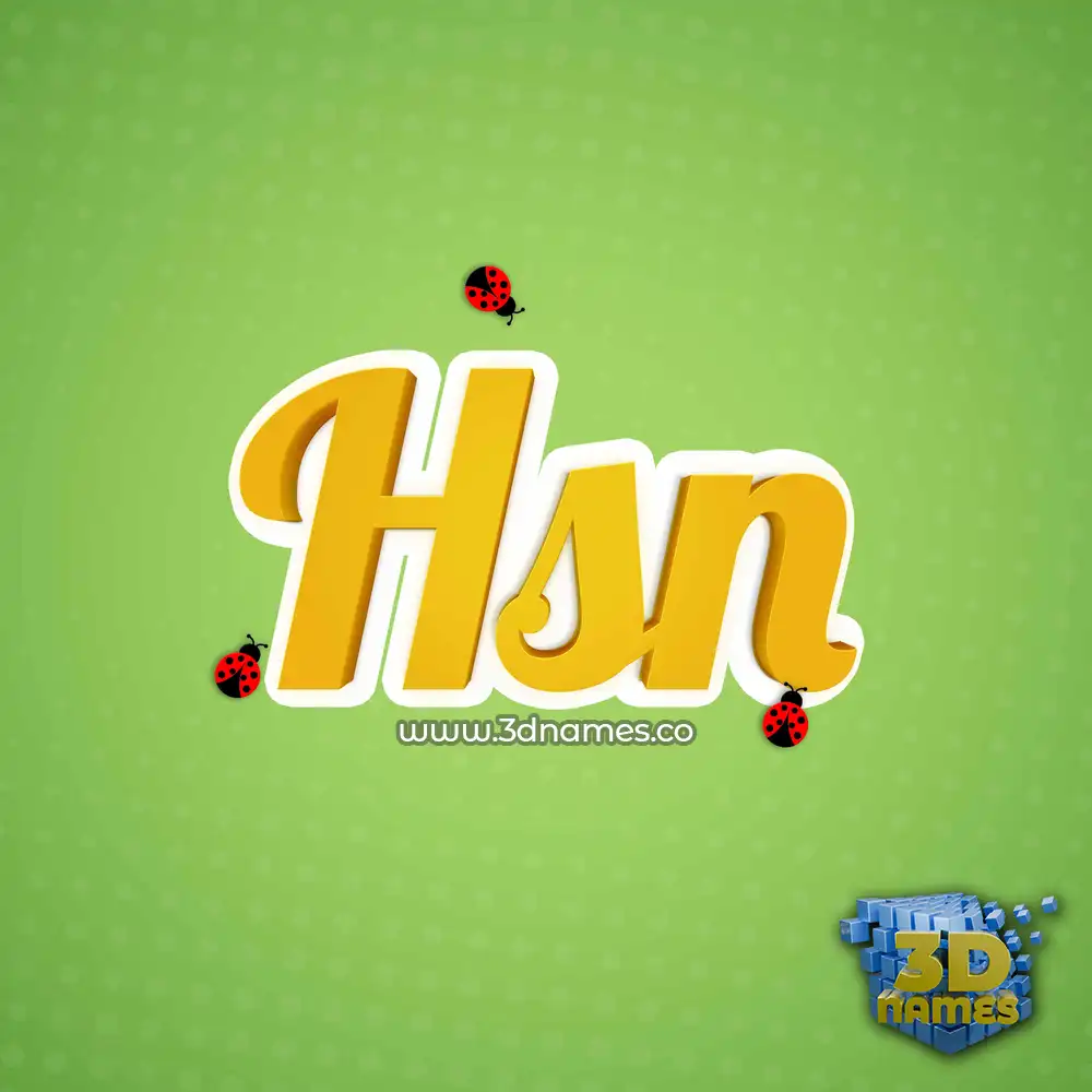 hsn in Ladybugs style - 3D name wallpaper