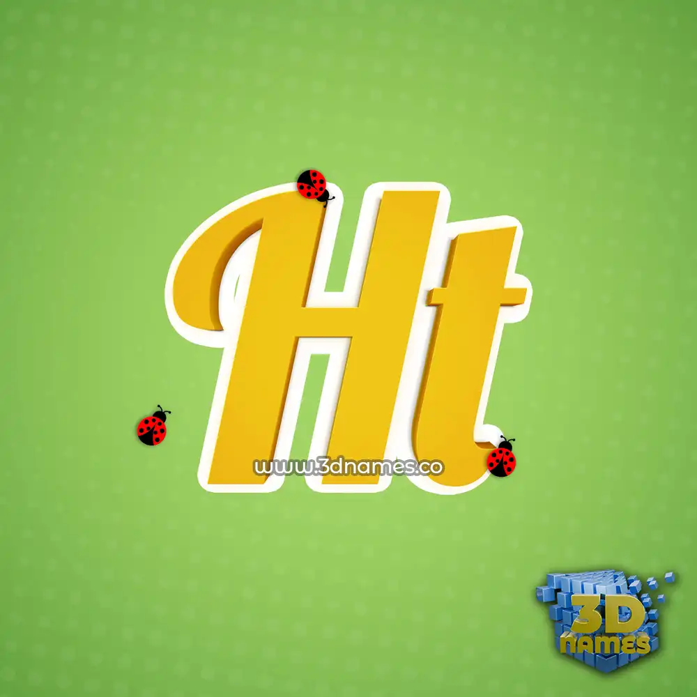 ht in Ladybugs style - 3D name wallpaper