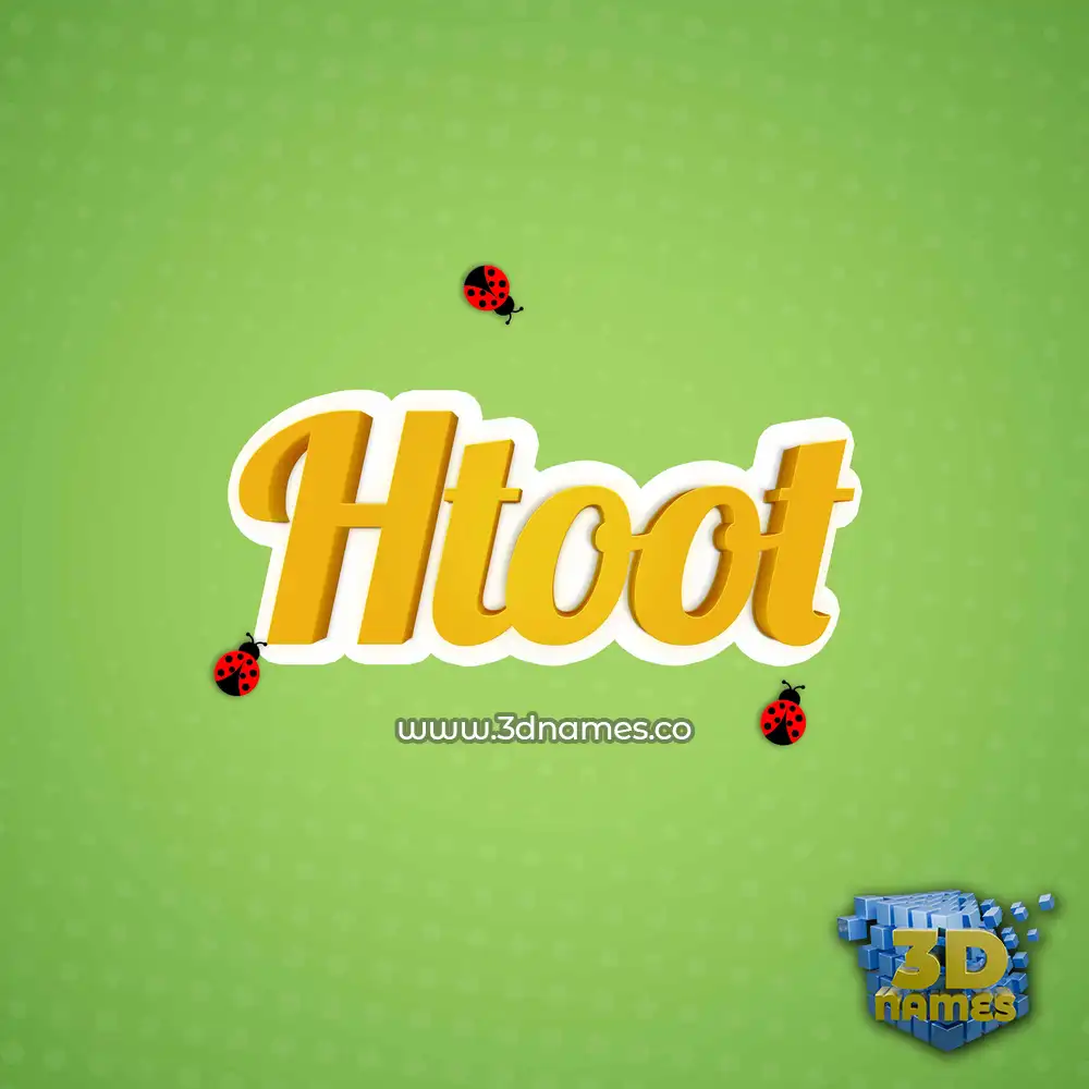 htoot in Ladybugs style - 3D name wallpaper