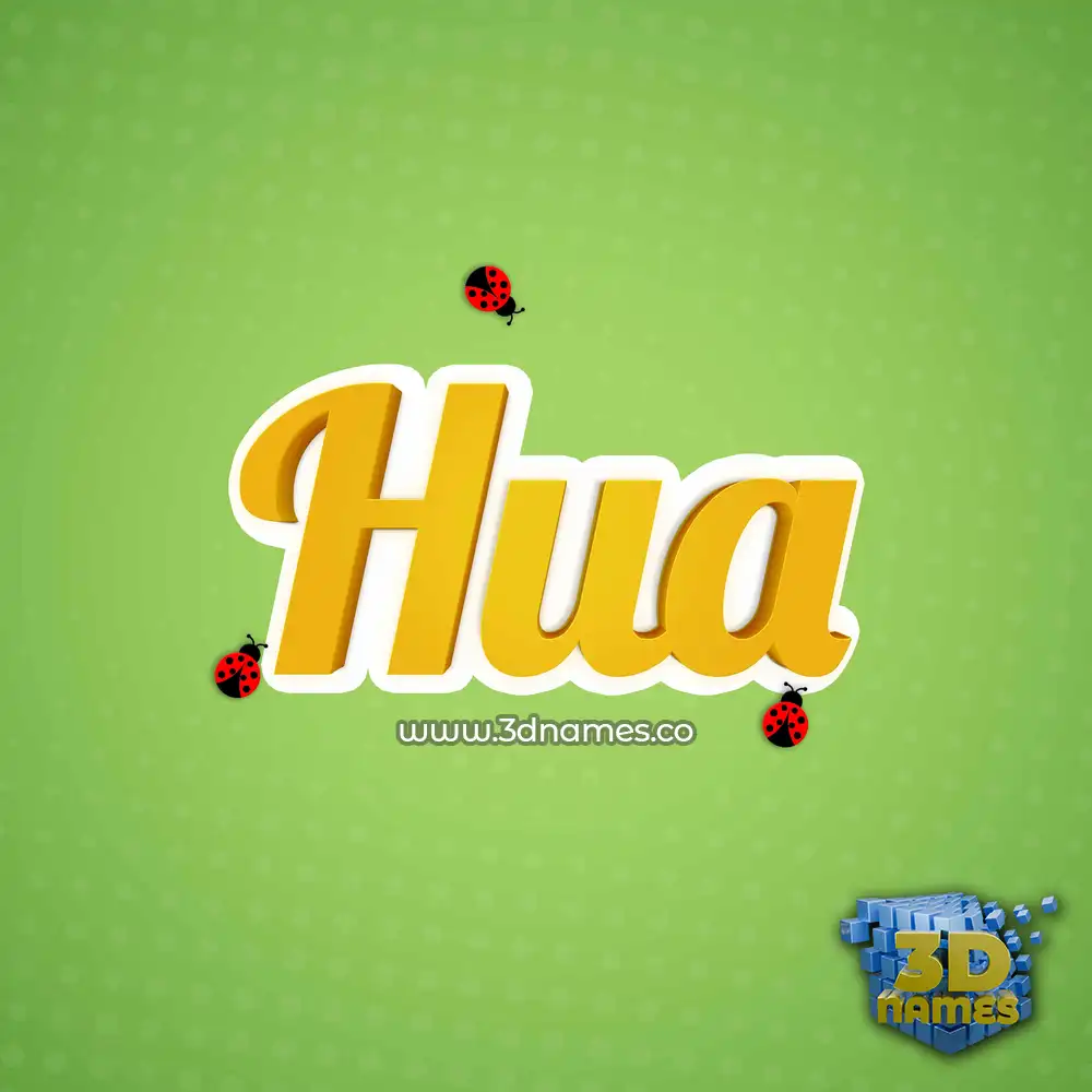 hua in Ladybugs style - 3D name wallpaper