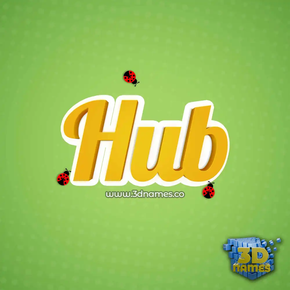 hub in Ladybugs style - 3D name wallpaper