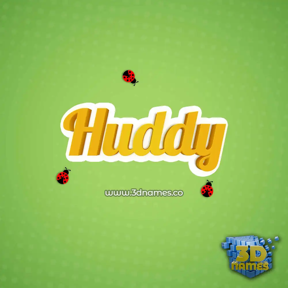 huddy in Ladybugs style - 3D name wallpaper