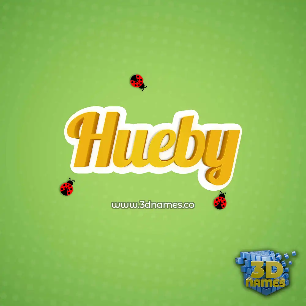 hueby in Ladybugs style - 3D name wallpaper