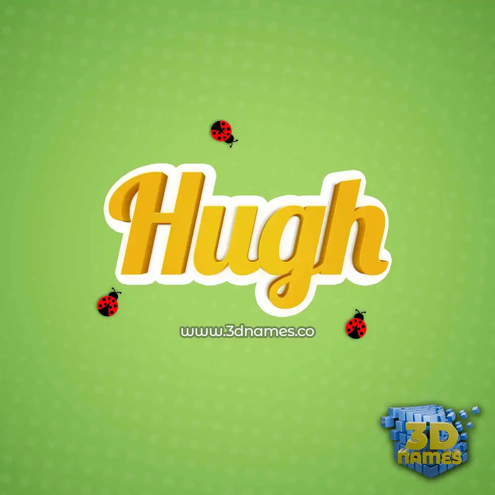 hugh in Ladybugs style - 3D name wallpaper
