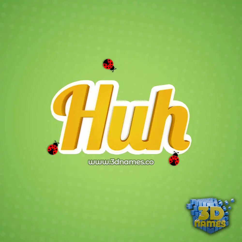 huh in Ladybugs style - 3D name wallpaper