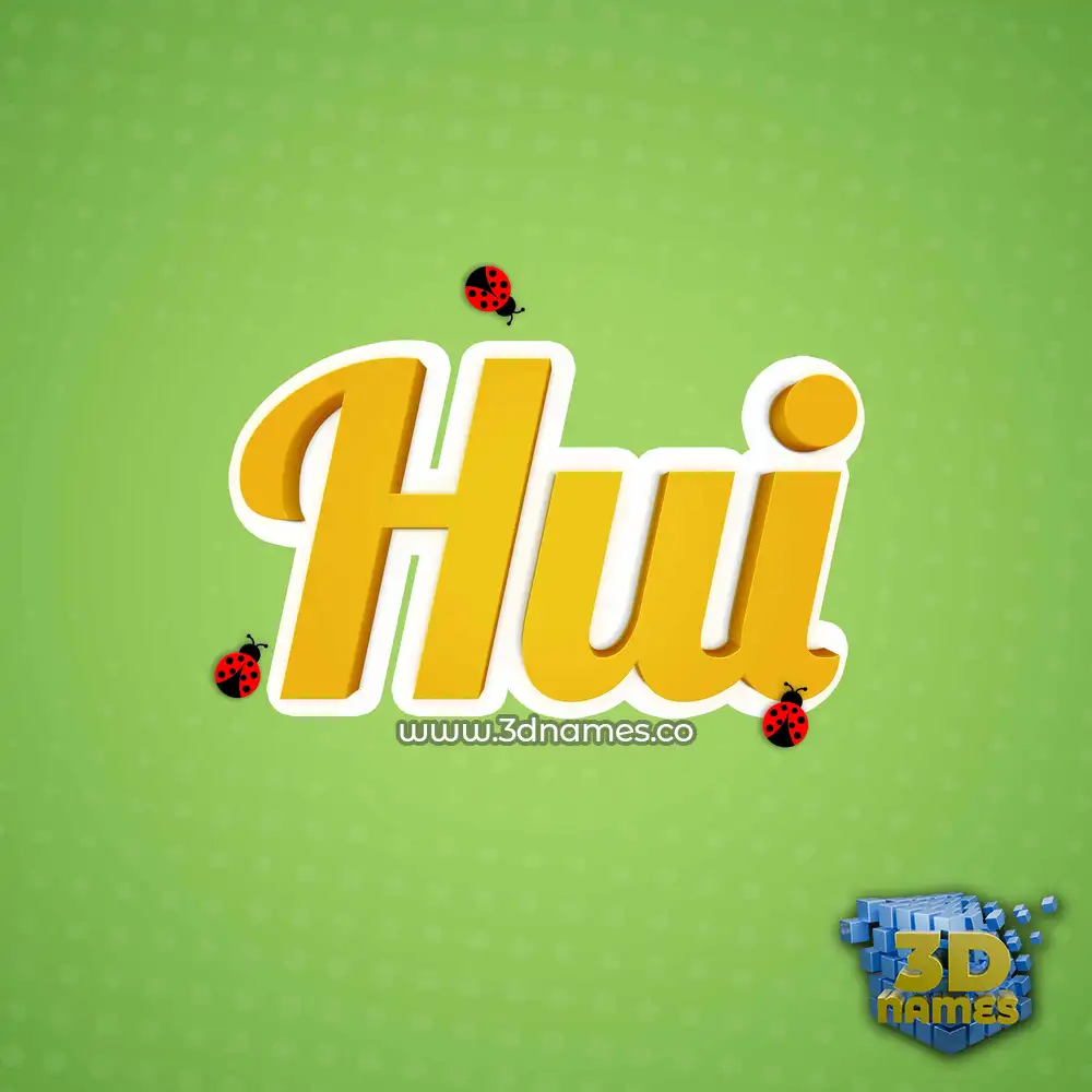 hui in Ladybugs style - 3D name wallpaper