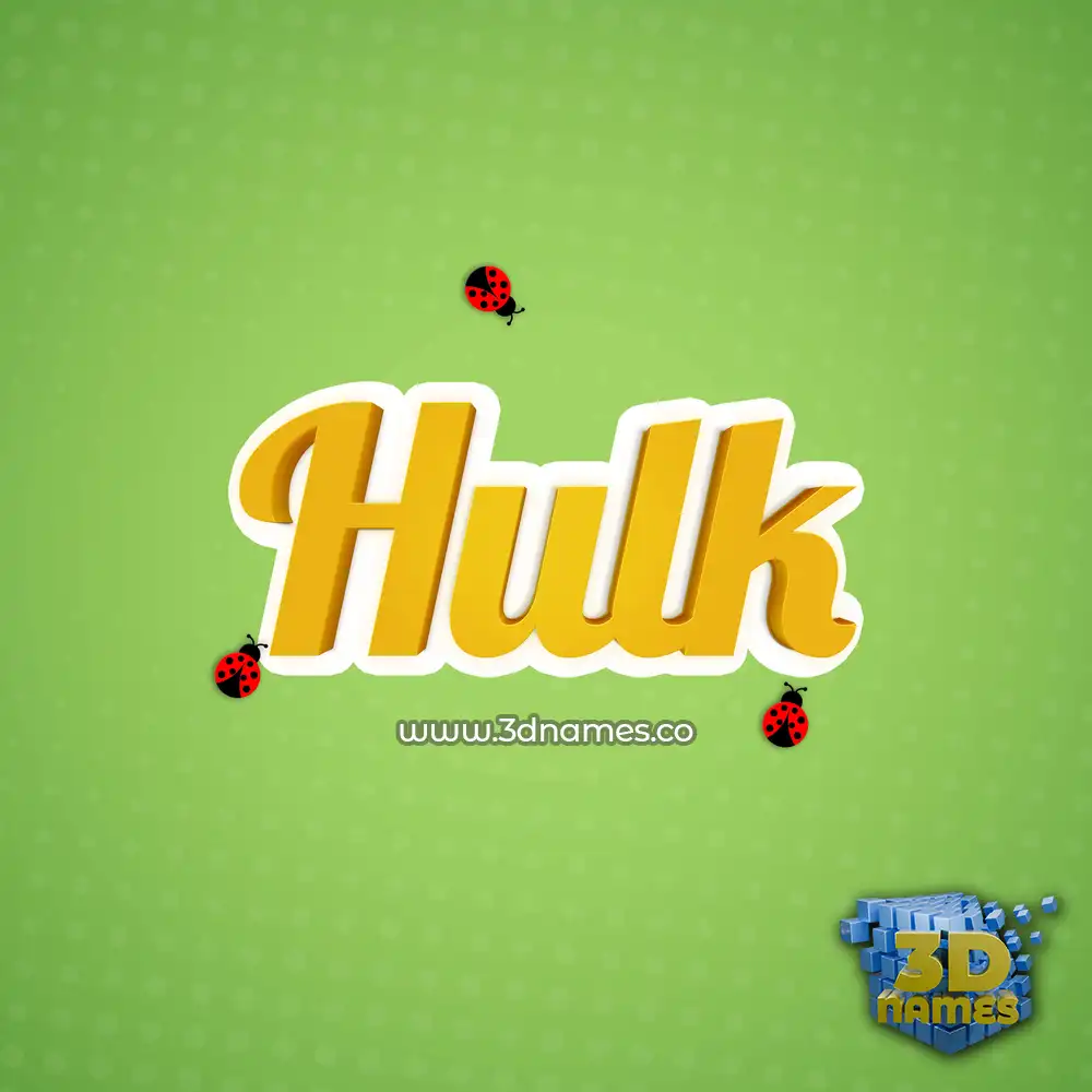 hulk in Ladybugs style - 3D name wallpaper