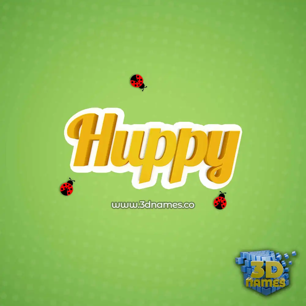 huppy in Ladybugs style - 3D name wallpaper
