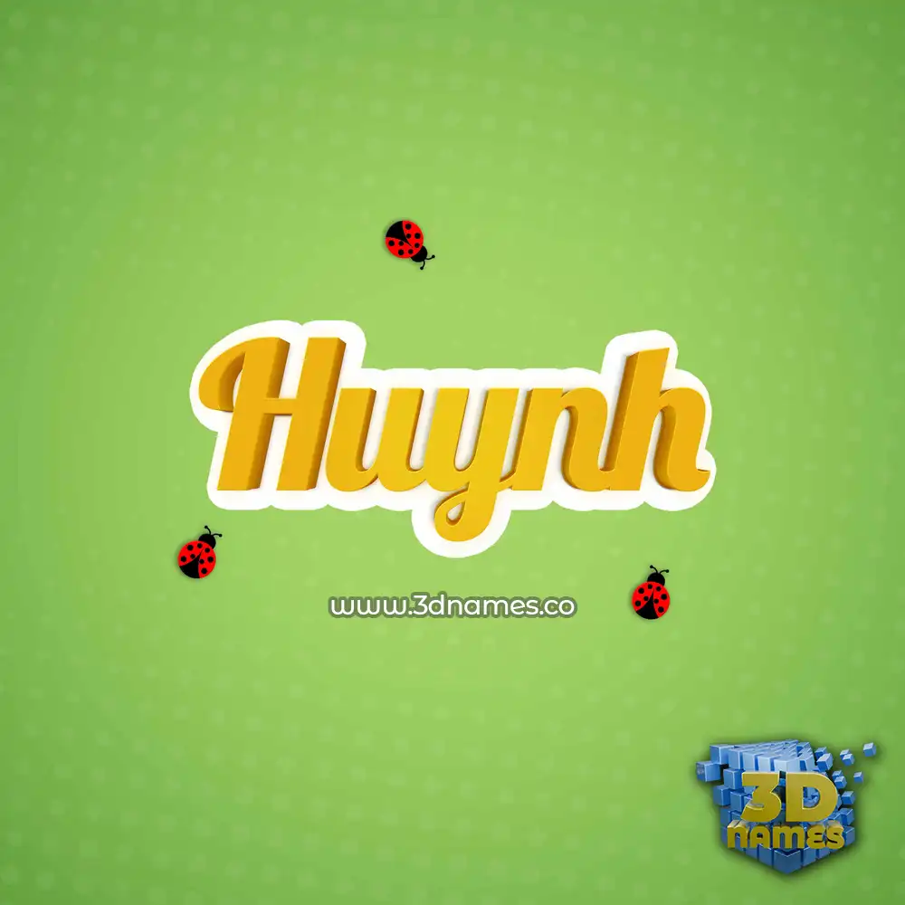 huynh in Ladybugs style - 3D name wallpaper