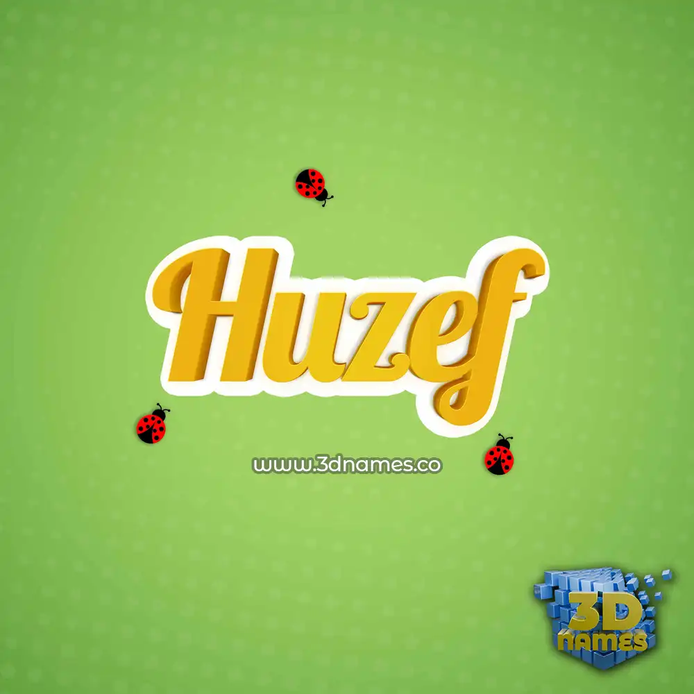 huzef in Ladybugs style - 3D name wallpaper