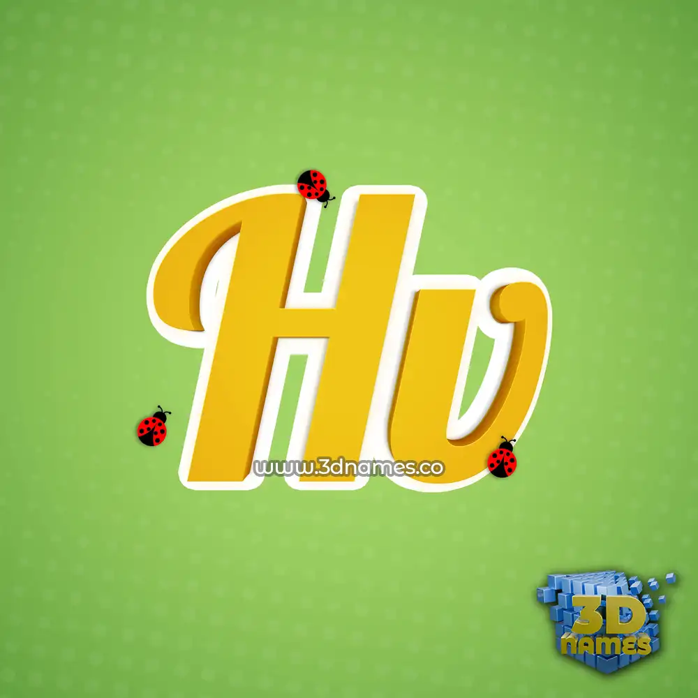 hv in Ladybugs style - 3D name wallpaper