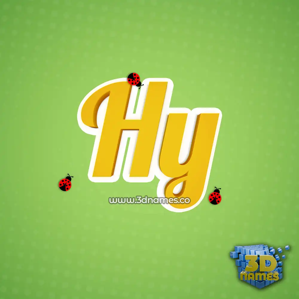 hy in Ladybugs style - 3D name wallpaper