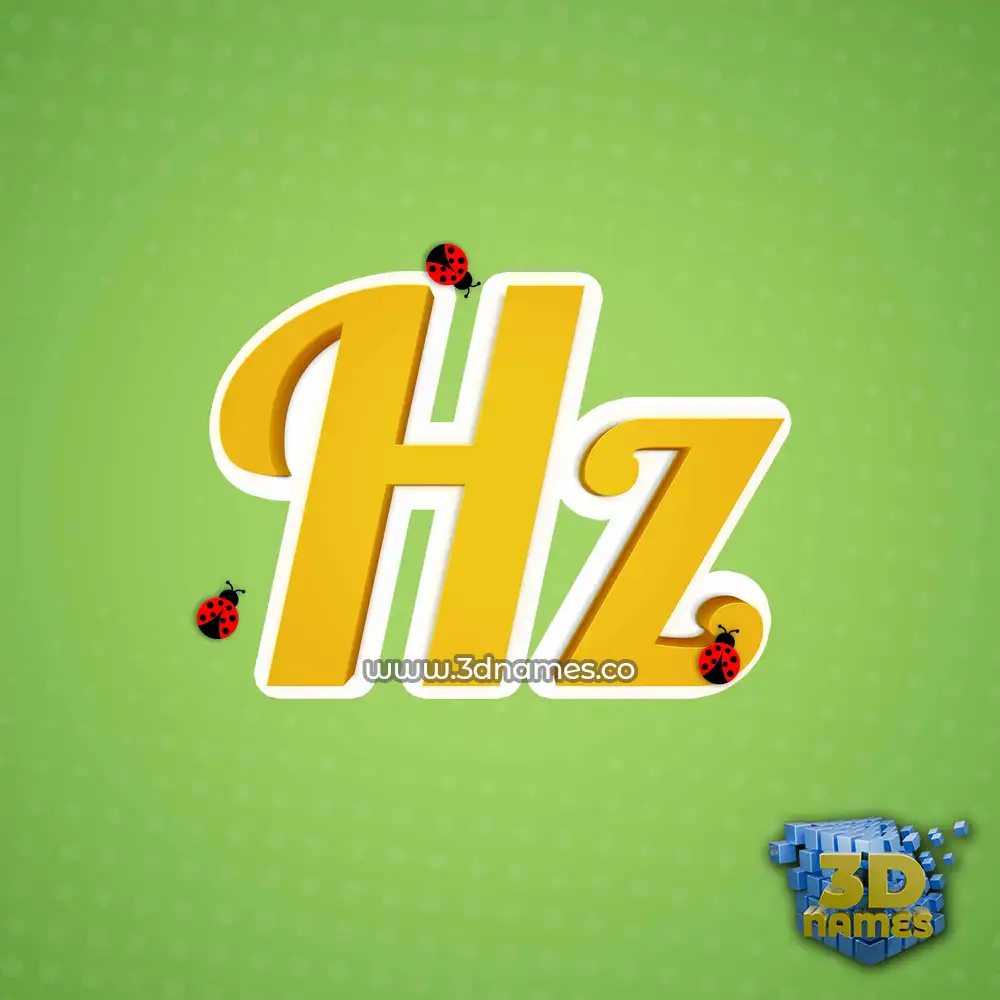 hz in Ladybugs style - 3D name wallpaper