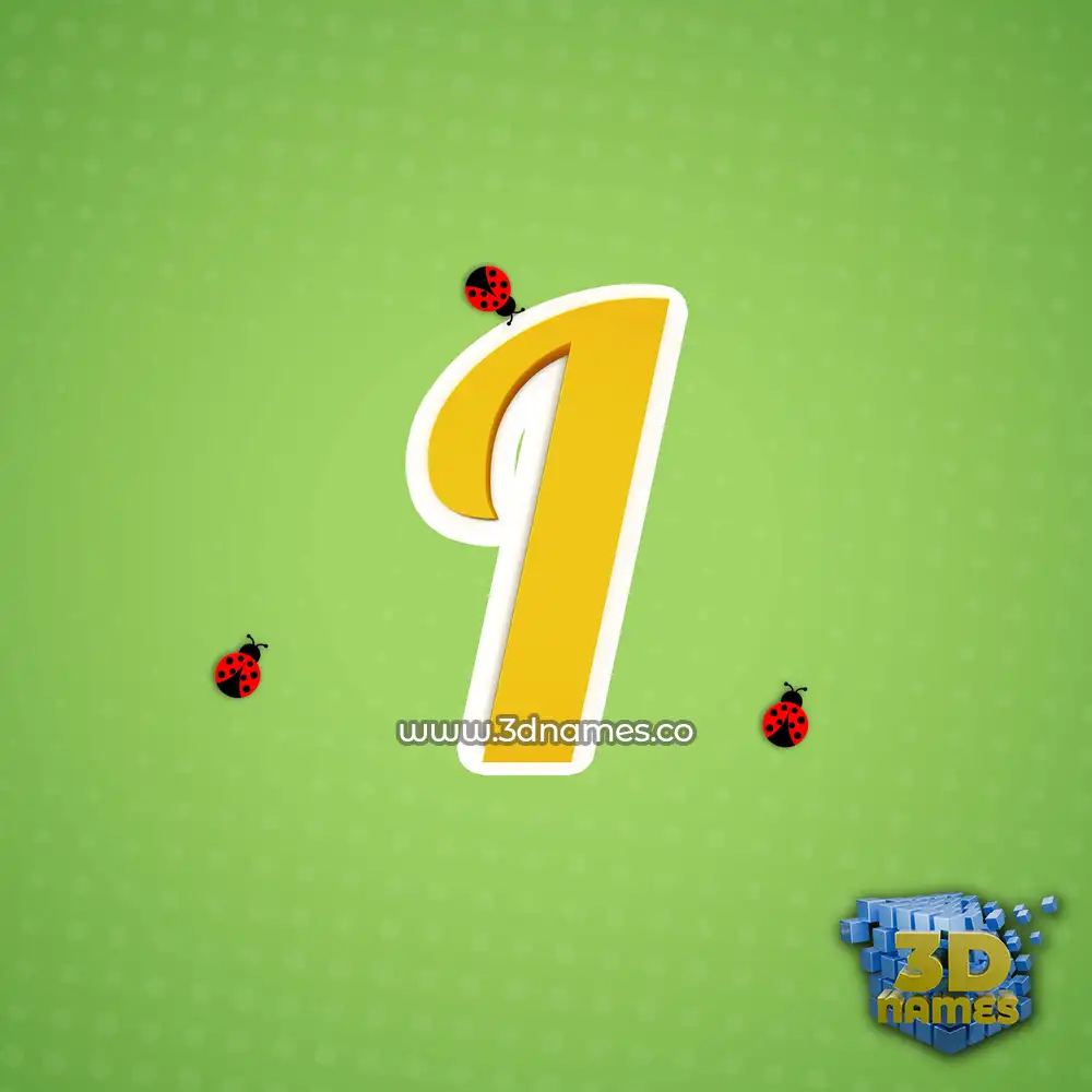 i in Ladybugs style - 3D name wallpaper