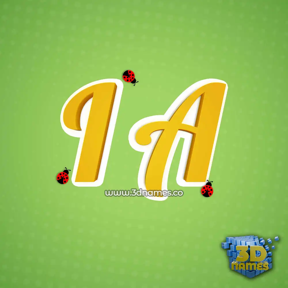 i a in Ladybugs style - 3D name wallpaper