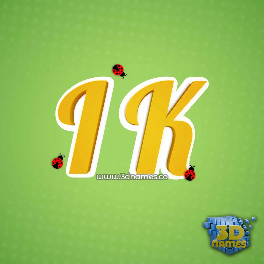 i k in Ladybugs style - 3D name wallpaper