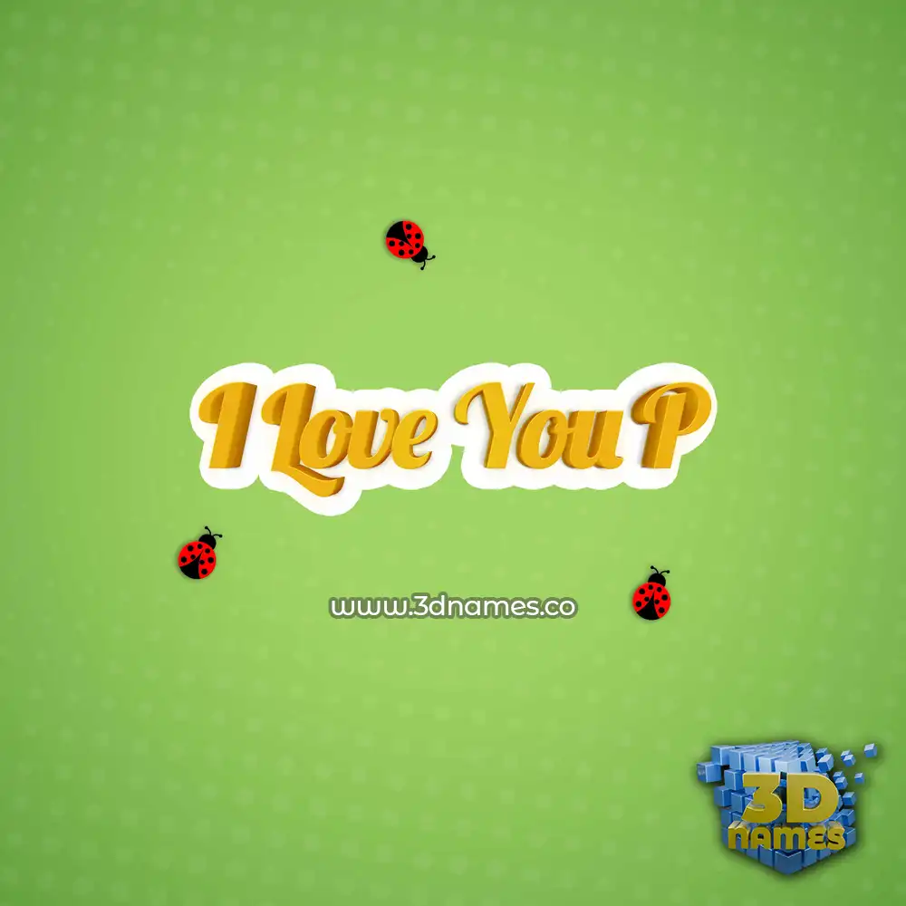 i love you p in Ladybugs style - 3D name wallpaper