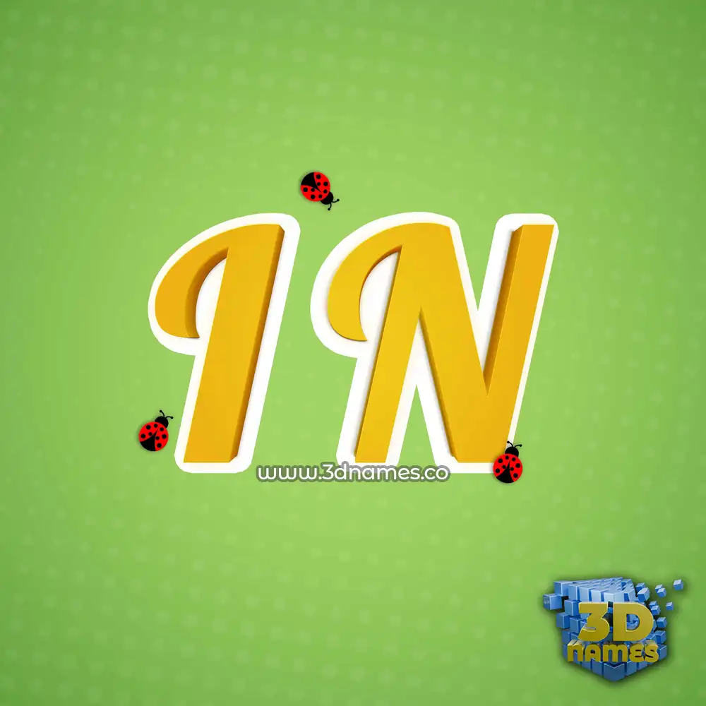 i n in Ladybugs style - 3D name wallpaper