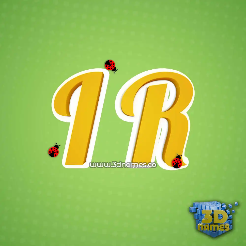 i r in Ladybugs style - 3D name wallpaper
