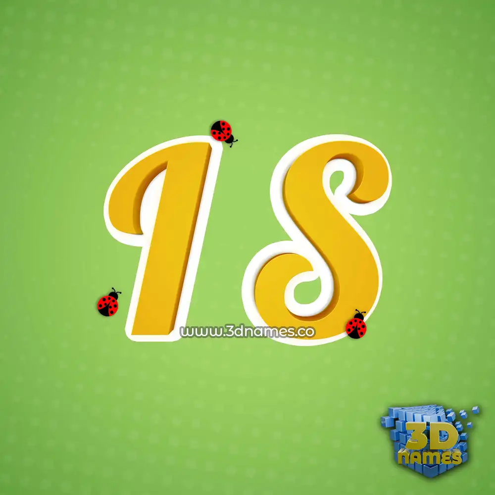 i s in Ladybugs style - 3D name wallpaper