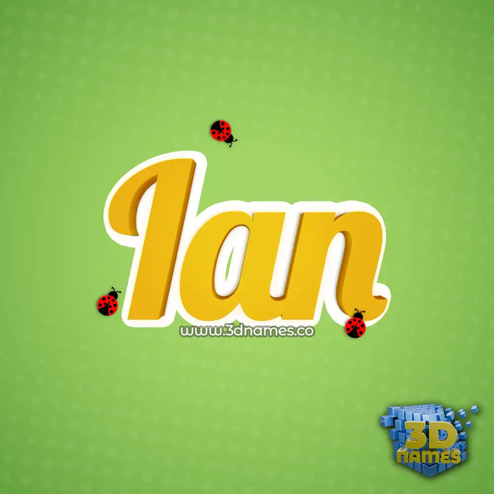 ian in Ladybugs style - 3D name wallpaper