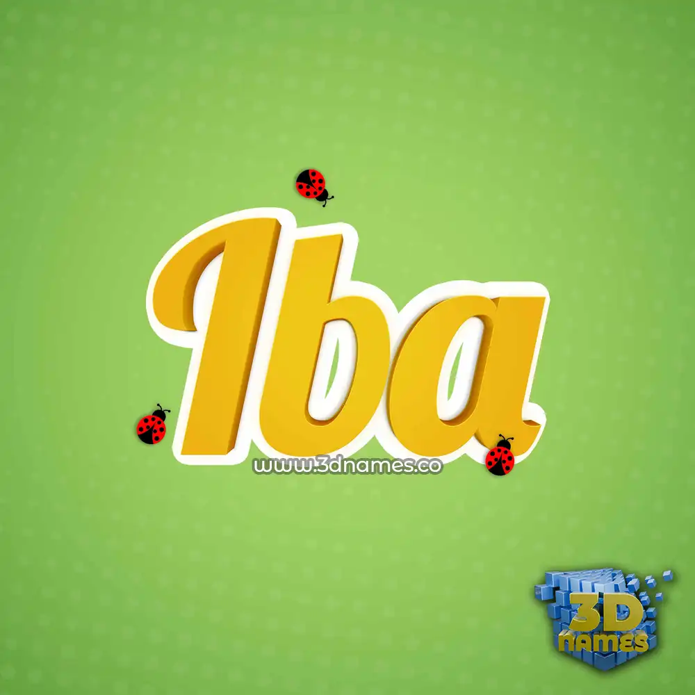 iba in Ladybugs style - 3D name wallpaper