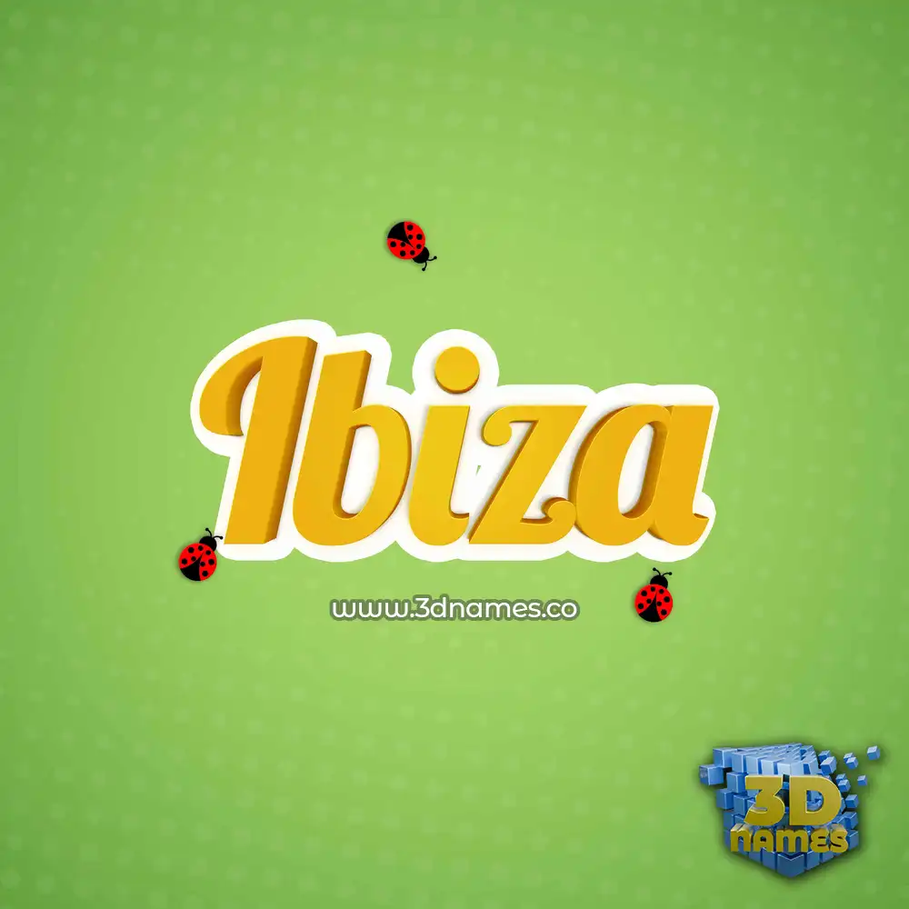ibiza in Ladybugs style - 3D name wallpaper