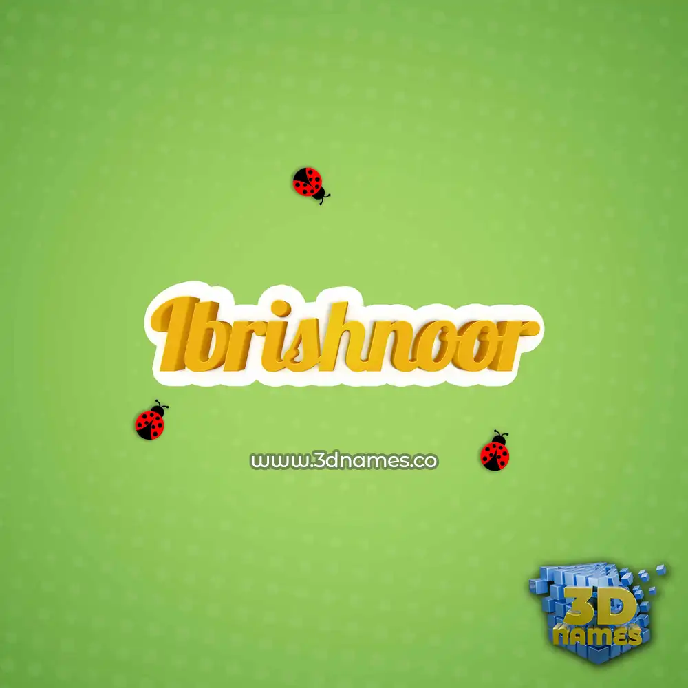 ibrishnoor in Ladybugs style - 3D name wallpaper