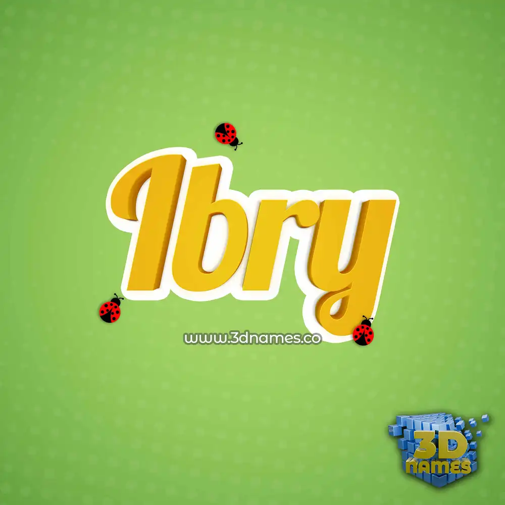 ibry in Ladybugs style - 3D name wallpaper