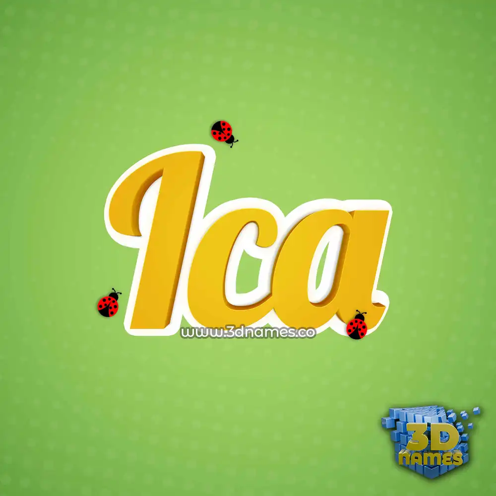 ica in Ladybugs style - 3D name wallpaper