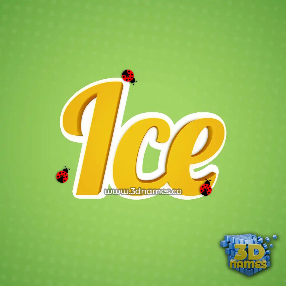 ice in Ladybugs style - 3D name wallpaper