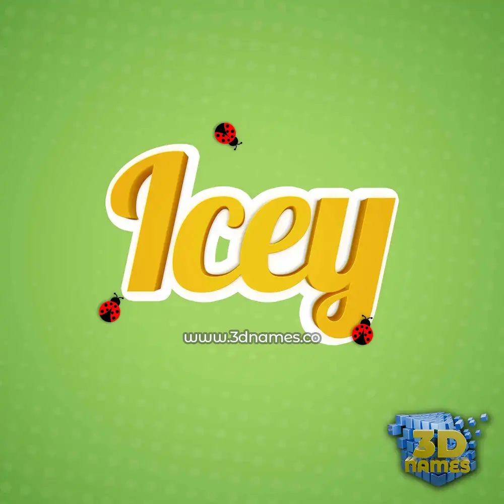 icey in Ladybugs style - 3D name wallpaper
