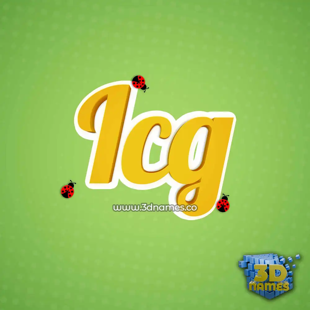 icg in Ladybugs style - 3D name wallpaper