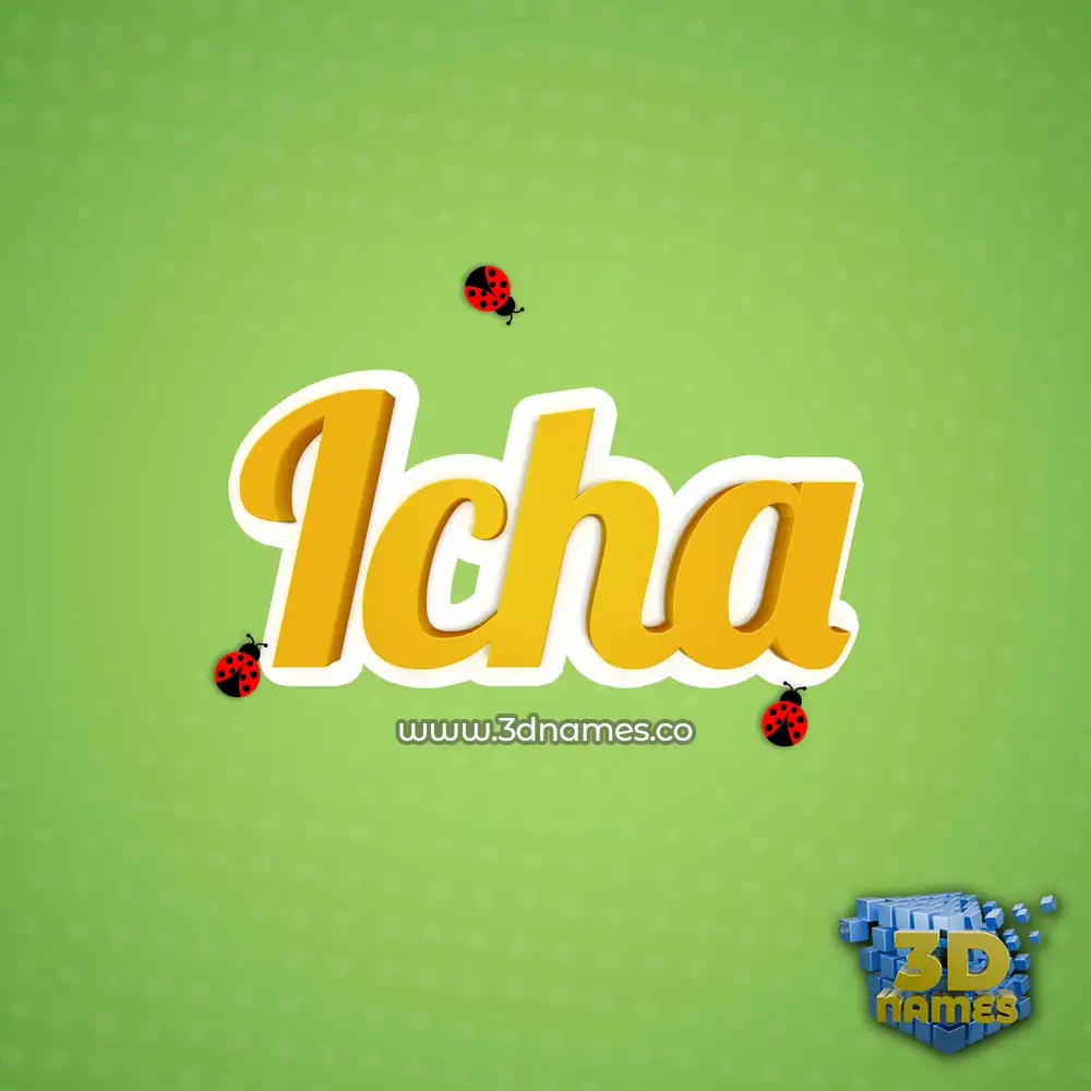 icha in Ladybugs style - 3D name wallpaper