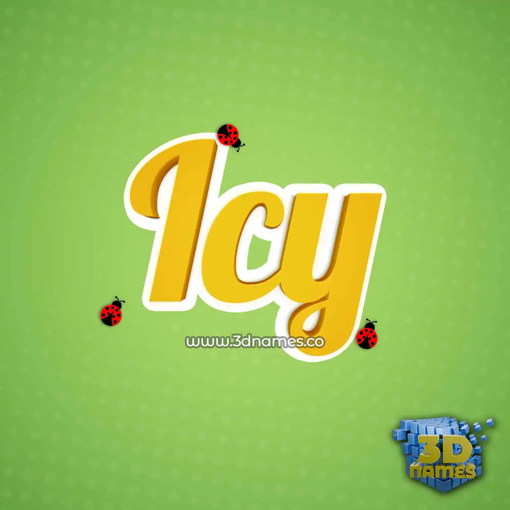 icy in Ladybugs style - 3D name wallpaper