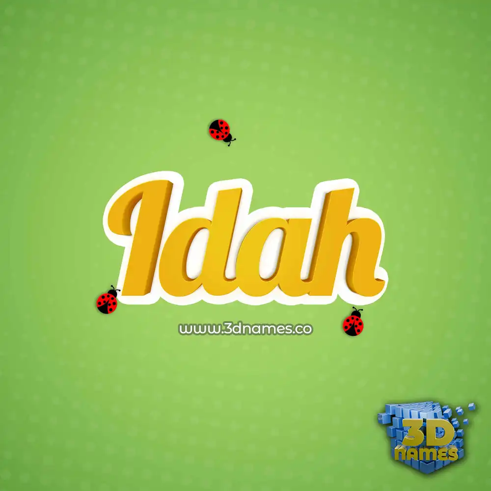 idah in Ladybugs style - 3D name wallpaper