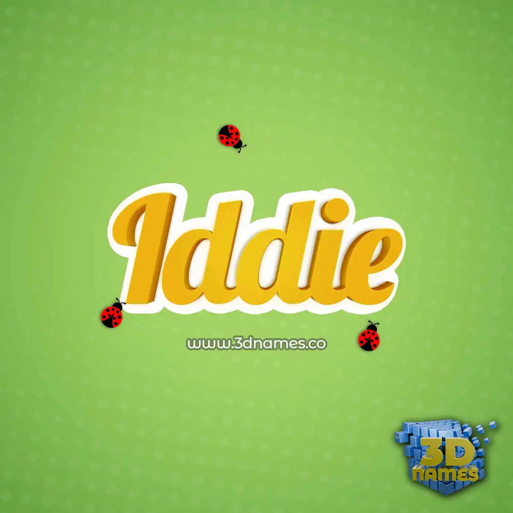 iddie in Ladybugs style - 3D name wallpaper