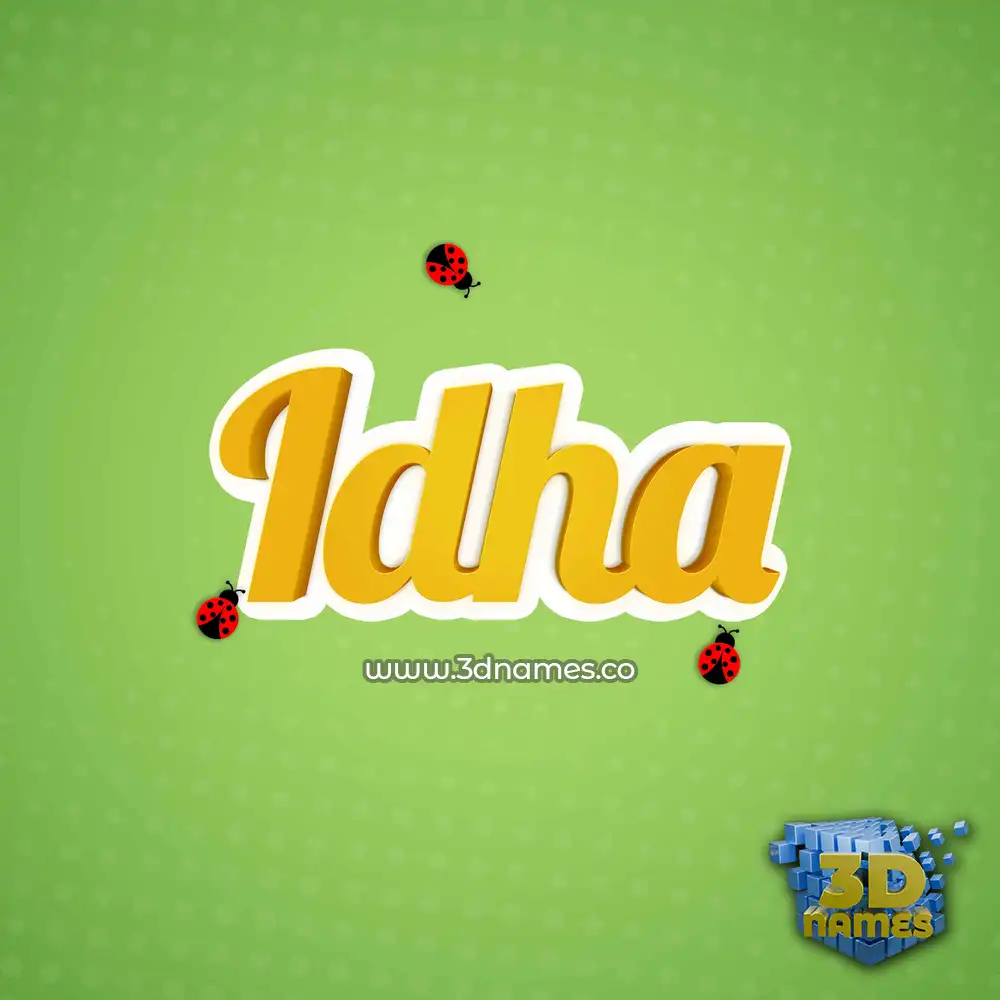 idha in Ladybugs style - 3D name wallpaper