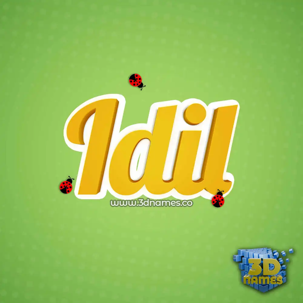 idil in Ladybugs style - 3D name wallpaper
